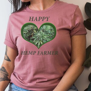 Green Heart Hemp Leaves T-Shirt, Mens Hemp Tee, Womens Hemp Activewear, Farmer Gift, Hemp Farms, woman farmer, support hemp, grow hemp,