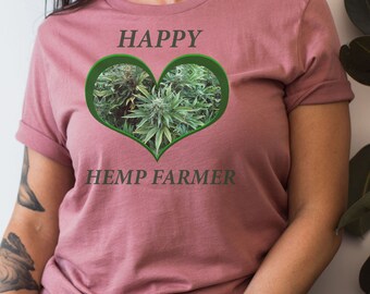 Green Heart Hemp Leaves T-Shirt, Mens Hemp Tee, Womens Hemp Activewear, Farmer Gift, Hemp Farms, woman farmer, support hemp, grow hemp,