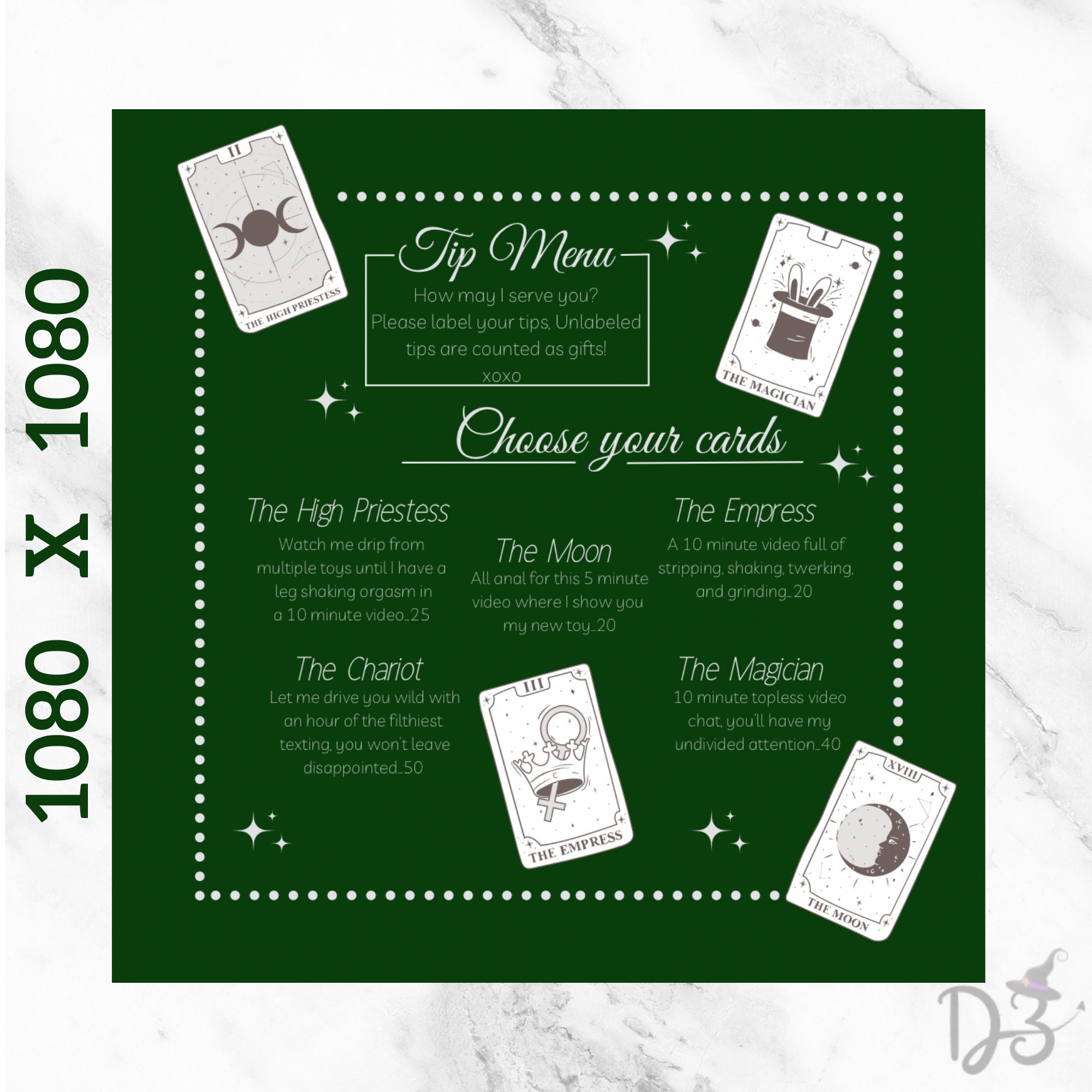 Onlyfans Tipping Menu Editable Template | Witchy Onlyfans Menu, Canva ...