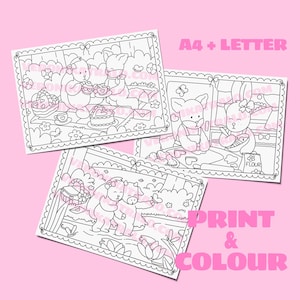Valentine&#39;s Day Colouring pages | Digital Download | A4 + LETTER