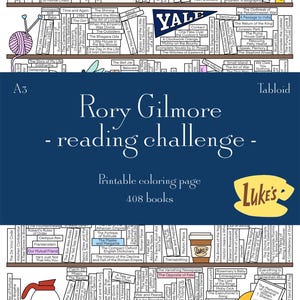 Sfida di lettura di Rory Gilmore pagina da colorare stampabile A3 + TABLOID