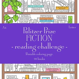 Desafío de lectura imprimible del Premio Pulitzer de FICCIÓN, lista completa de ganadores digitales del Premio Pulitzer de Ficción 1918-2025 / A4 + CARTA