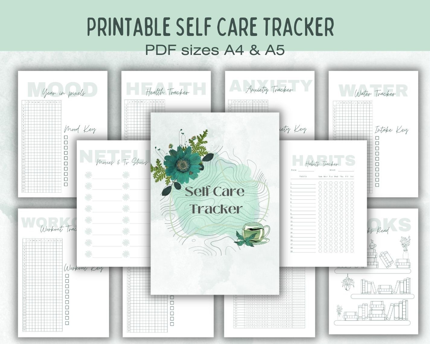 Printable Self Care Tracker Sleep Tracker Mood Tracker - Etsy UK