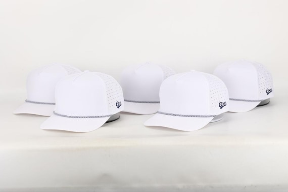 White (NAVY) Performance Rope Hat With Navy/white Rope