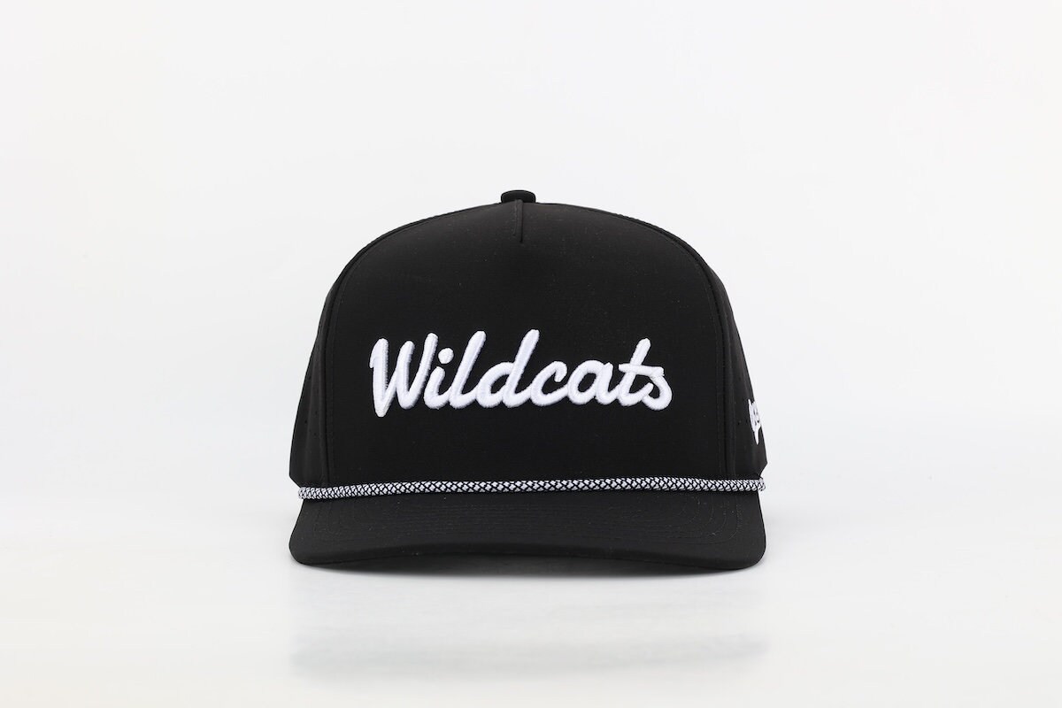 WILDCATS Custom Performance Rope Hat - Black With Black & White Rope - Etsy
