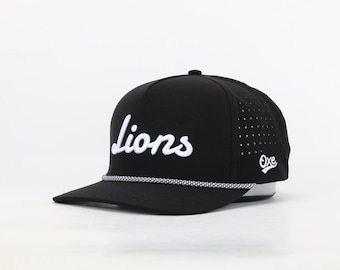 LIONS Custom Performance Rope Hat - Black