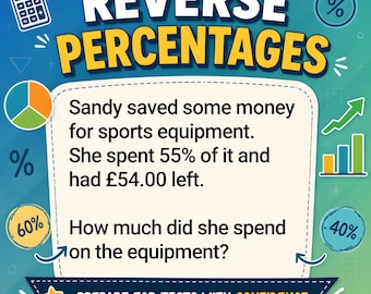 Reverse Percentages Practice Tests PDF | Printable Percentage Worksheets