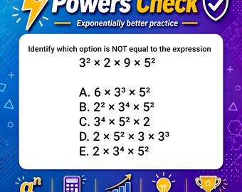 Powers Check Algebra Practice PDF | Exponents, Factorization and Revision Sheets