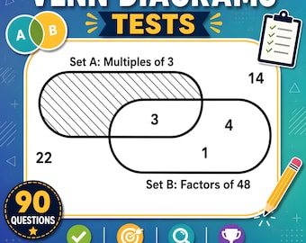 Printable Venn Diagram Worksheets PDF | 90 Logic and Classification Questions