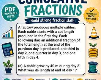 Cumulative Fractions Practice PDF | Printable Math Worksheets Sets