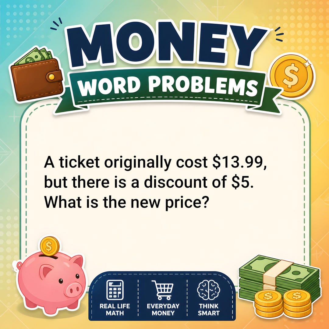 Money Word Problems | Math Worksheets With Answers (PDF) - Etsy