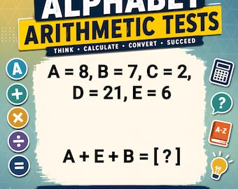Alphabet Arithmetic Tests PDF | Printable Logic and Mental Maths Worksheets