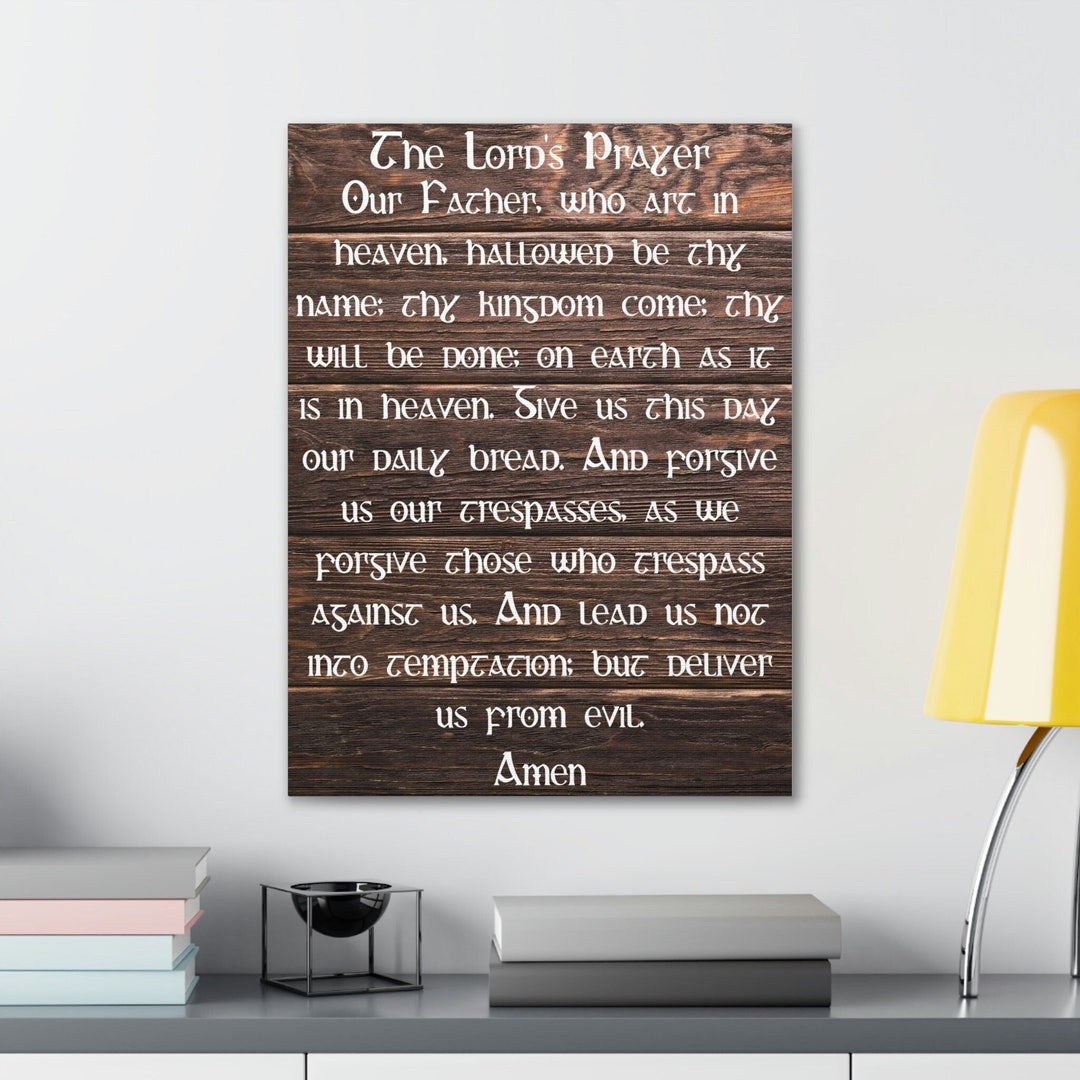 The Lord's Prayer Canvas Gallery Wrap. Biblical Wall Art. Etsy