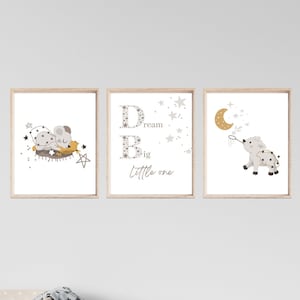 Digital Download Nursery 3 panel Dream Big Little One
