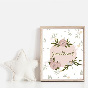 Digital Download Nursery Floral Sweetheart