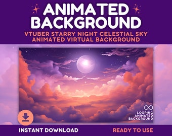 Vtuber Animated Background for Twitch Stream | Starry Night Sky Shooting Stars Animated Loop Celestial Sky Virtual Background for Streamers