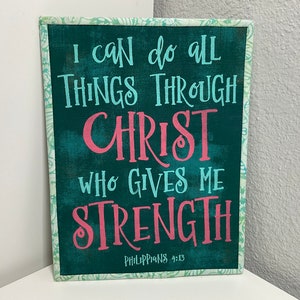 I can do all things through Christ who gives me strength wall hanging