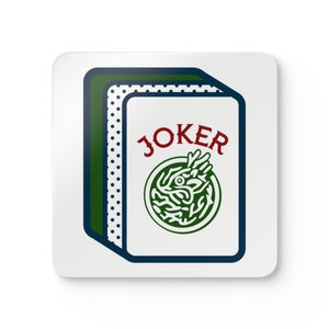Joker Tile  Mah Jong Corkwood Coaster Set