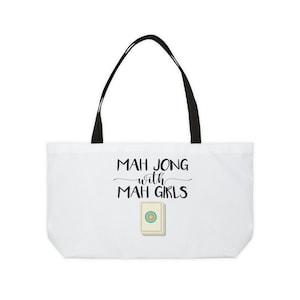 Mah Jong with Mah Girls large tote bag