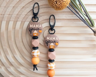 Mama Keychains | Pumpkin Keychains | Pumpkin Spice Keychains | Fall Gifts | Silicone Keychains | Beaded Keychains | Gifts For Her | Seasonal