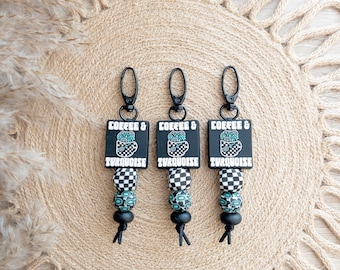 Coffee Keychains | Keychains | Keychain and Coffee | Gifts For Her | Western Keychains | Checkered Keychains | Silicone Keychains