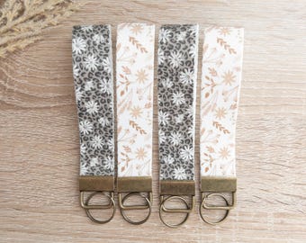 Wristlet | Canvas Wristlet | Canvas Keychain Wristlet | Key Fob Wristlet | Checkered | Floral Wristlets | Boho Wristlets | Daisy Wristlets