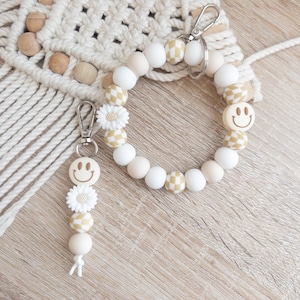 Pulseras / Pulseras con llaveros / Pulseras con cara sonriente / Pulseras de silicona / Pulseras con llaveros / Regalos para ella / Pulsera a cuadros