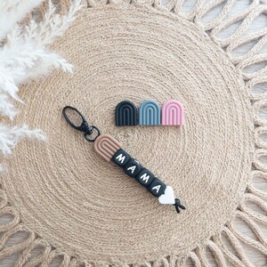 Keychains | Mama Keychains | Mama | Rust Rainbow | Silicone Beads