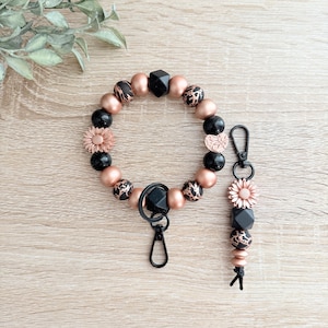 Llavero de pulsera / Pulsera de oro rosa / Llavero de pulsera / Llaveros / Pulseras de silicona / Pulsera de silicona / Llavero de oro rosa /