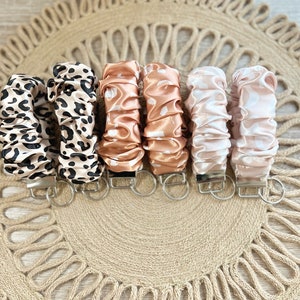 Scrunchy Wristlets | Satin Scrunchy Wristlets | Scrunchy Keychains | Key Fob Wristlets | Gifts For Her | Cheetah Wristlet | Wristlets