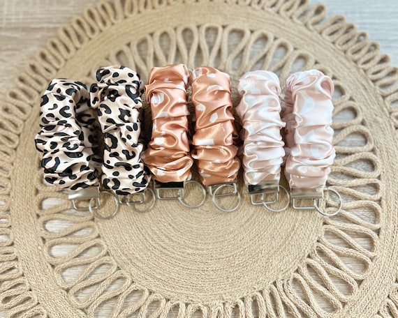 Scrunchy Wristlets | Satin Scrunchy Wristlets | Scrunchy Keychains | Key Fob Wristlets | Gifts For Her | Cheetah Wristlet | Wristlets