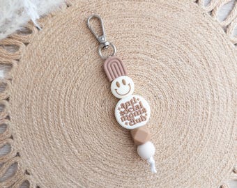 Smiley Face Keychain | Keychains | Mom Keychains | Anti Social Moms Club | Neutral Keychains