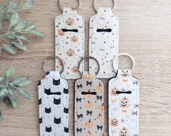 Chapstick Keychain Holder | Halloween Chapstick Keychain | Cute Chapstick Holders | Lip Balm Keychain Holder | Pumpkin Chapstick holder