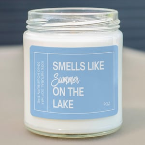 Smells Like Summer On The Lake Soy Wax Candle - Lake House Decoration - Gift For Lake House - Lake Vacation Souvenir Candle C-687