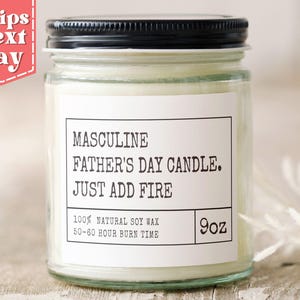 Masculine Father&#39;s Day Candle - Funny Candle Gift for Dad - Father&#39;s Day Gift for Dad - Funny Gift Ideas - Soy Wax Candle C-432