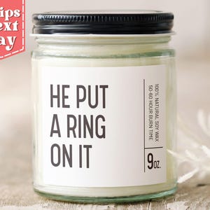 He Put a Ring on It Wedding Candle Gift - Wedding Day Gift for Bride - Wedding Gift Ideas - Funny Wedding Gift - Soy Wax Candle C-030