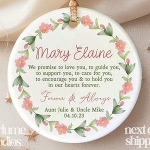 Personalized Godparents Name Ornament - Baptism Keepsake - Godmother Godfather Keepsake - Christening Baptism Godparents Ornament XM-092