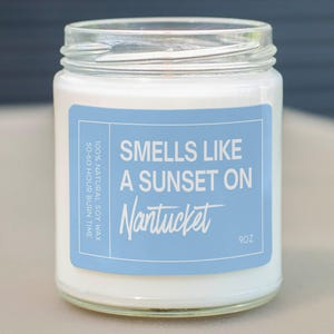 Smells Like A Sunset On Nantucket Soy Wax Candle, Nantucket Decoration Candle, Nantucket Massachusetts Gift, Eco Friendly 9oz. Candle C-737