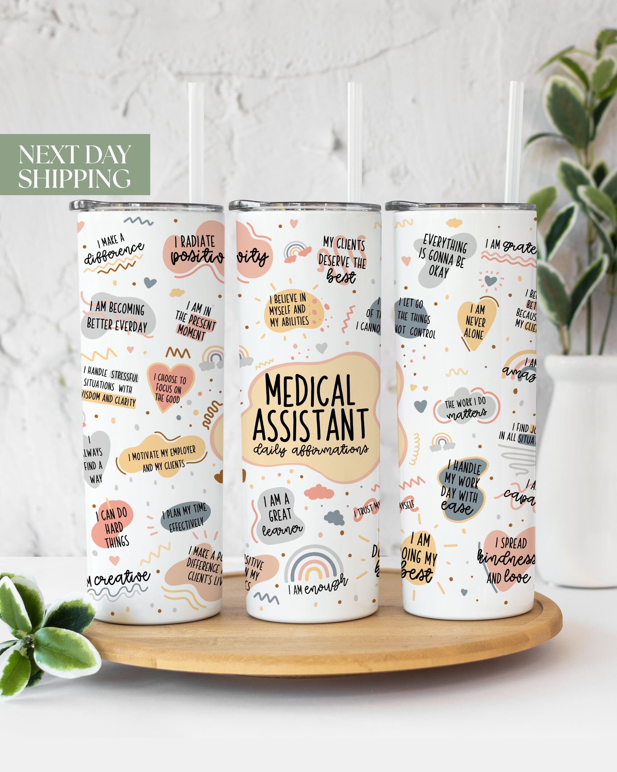 Medical Assistant Tumbler Gift - New Job Gift for Medical Assistant - MA Daily Affirmation Tumbler - Medical Assistant Cute Gift T-160