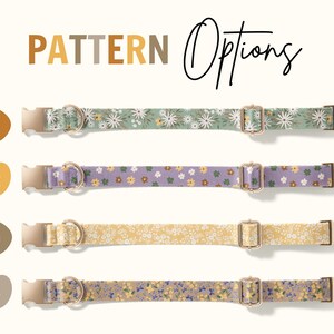 Personalized Dog Collar with Custom Engraved ID, Adjustable Floral Fabric Collar for Dogs, Durable Pet Collar with Engraving(SD-014) image 2