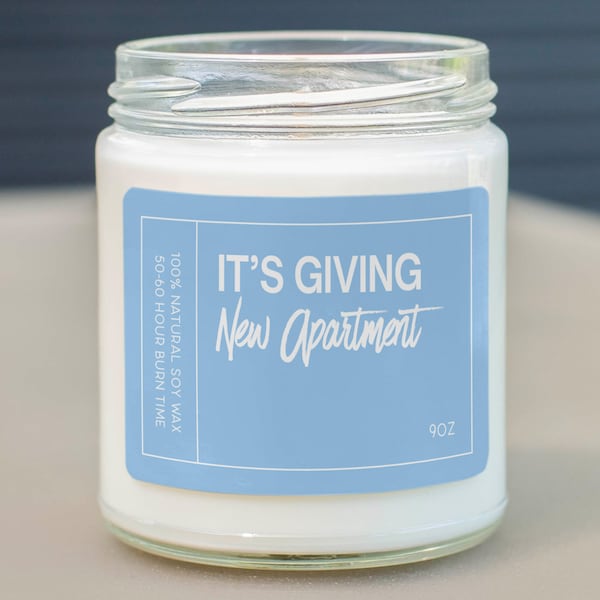 It's Giving New Apartment Soy Wax Candle - Housewarming Gift - Moving Gift Candle - New Apartment Decor - Moving Candle SC-678