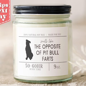 Smells Like the Opposite of Pit Bull Farts Funny Pit Bull Dog Mom, Dad Gift - Gift for Pit Bull Owner - Soy Wax Scented Candle C-250