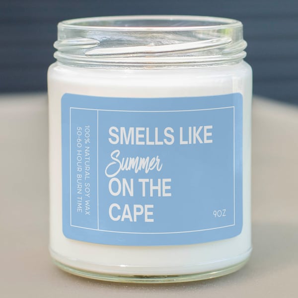 Smells Like Summer On The Cape Soy Wax Candle - Cape Cod Massachusetts Decoration - Cape Cod Gift, Cape Cod Candle SC-681