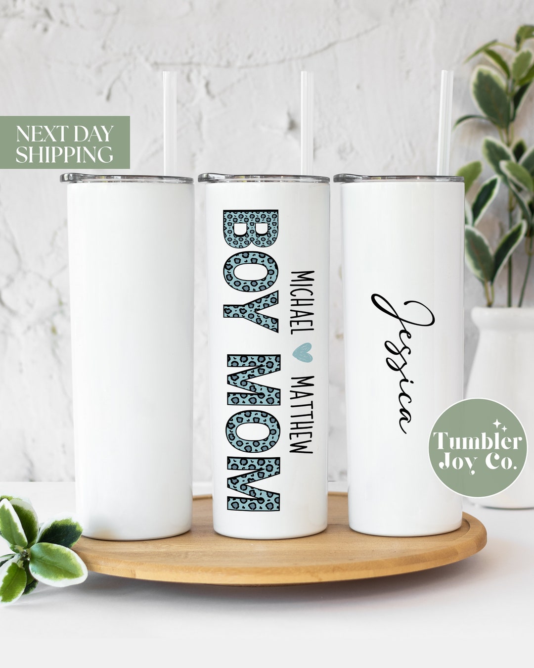 Boy Mom Tumbler for Mom Mother's Day Gift Cute Cheetah Print Birthday