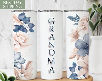 Grandma Blue Floral Tumbler for Grandma for Mother's Day - Mother's Day Gift for Grandma - Tumbler for Mother's Day T-003-2