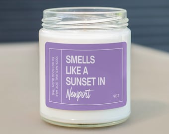 Smells Like A Sunset In Newport Rhode Island Soy Wax Candle, Newport Decoration, Rhode Island Gift, Newport RI Gift SC-800
