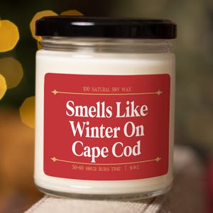 Smells Like Winter On Cape Cod Soy Wax Candle, Cape Cod Decoration, Winter Candle, Cape Cod Gift, Cape Cod Candle C-914