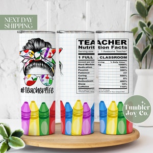 Nutrition Facts, Teacher Tumbler , Teacher Gifts, Teacher Cup, Teacher Appreciation Gift, Teacher Appreciation Week T-415