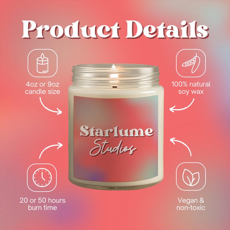 StarlumeStudios Soy Wax Candle - Thumbnail 4