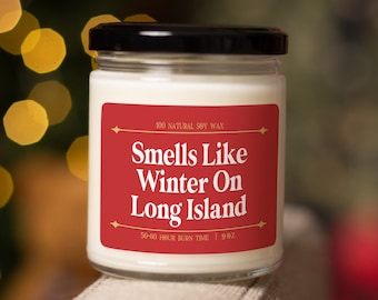 Smells Like Winter On Long Island New York Soy Wax Candle, Long Island Decoration, Long Island Gift, Winter Candle C-918